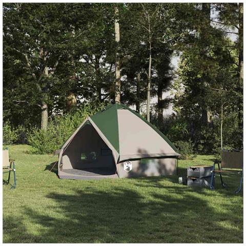 Tenda Teepee con tetto Verde e Grigio 490 x 410 x 210 cm - Foto 2