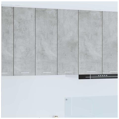 Armadio pensile con porta Riga Grigio cemento 60 x 31 x 80 cm - Foto 2