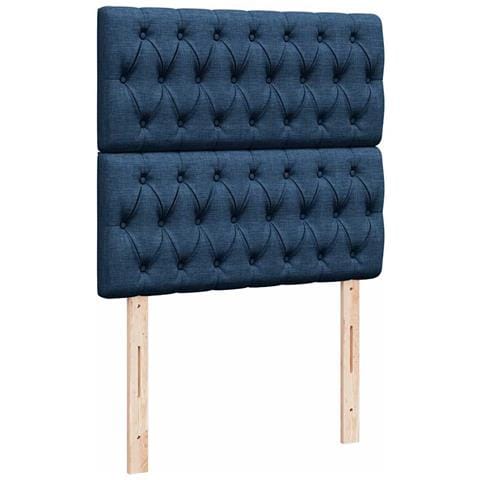 Struttura Letto Pouf con Materasso Blu 80x200 cm in Tessuto - Foto 9