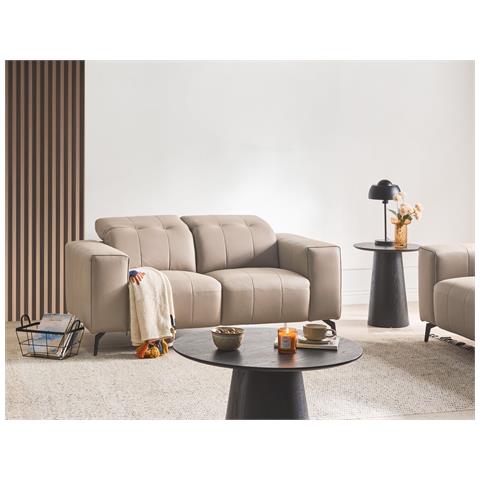 Divano 2 Posti Ommel Pelle Sintetica Tortora - Foto 1