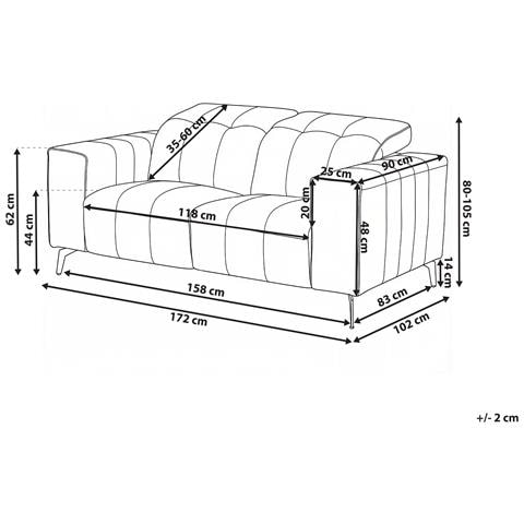 Divano 2 Posti Ommel Pelle Sintetica Tortora - Foto 7