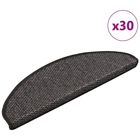 Tappeti Adesivi Scale Aspetto Sisal 30 pz 65x21x4 cm Antracite - Foto 1