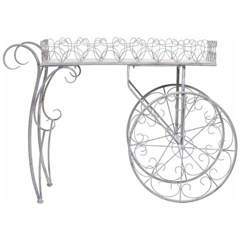 Carrello Espositivo In Metallo Grigio 114,94x55,25x78,11h Cm - Foto 2