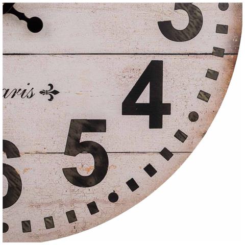 Orologio Da Parete In Legno Bianco D34x2h Cm - Foto 8