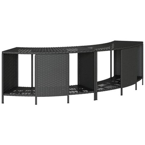Scaffali Portaoggetti Vasca Idromassaggio 2pz Polyrattan Nero - Foto 1