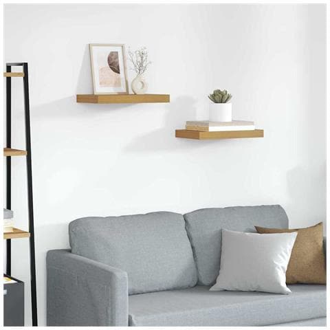 Scaffale da parete 2 pcs Beige 40 x 23,5 x 4 cm - Foto 2