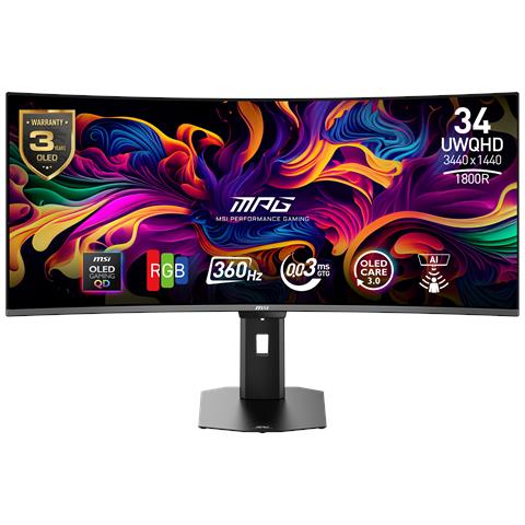 MPG 341CQRDE QD-OLED X36 Monitor PC 86,4 cm (34") 3440 x 1440 Pixel UltraWide Quad HD Nero - Foto 1