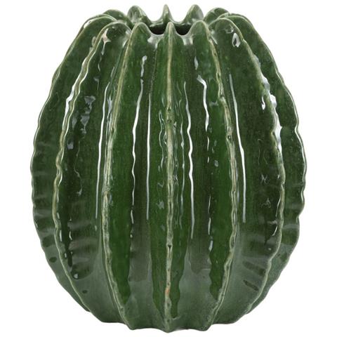 Vaso Cactus Ball In Ceramica Verde A Forma Di Cactus Globoso - Foto 1