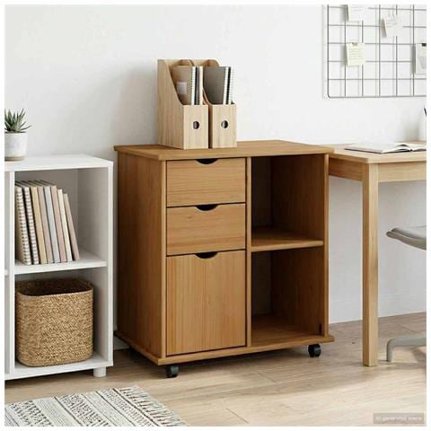 Mobile con Ruote con ruota Marrone miele 63,5 x 39 x 65,5 cm - Foto 2