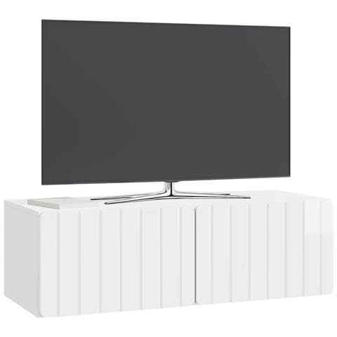 Mobile Porta TV da Muro Bianco Lucido 98 x 41 x 30 cm - Foto 2