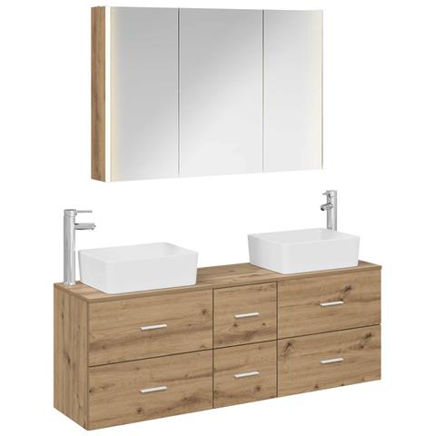 Set di mobili per il bagno 4 pcs Rovere Artigianale - Foto 1