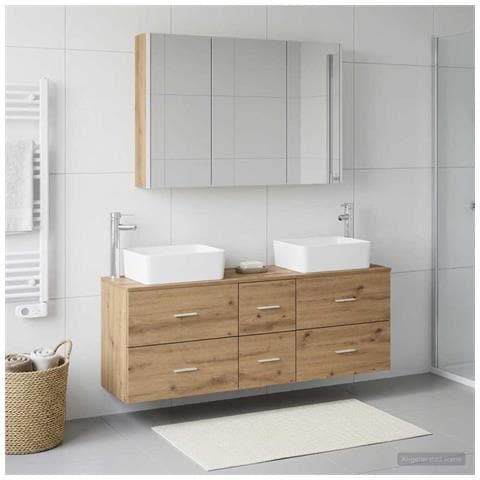 Set di mobili per il bagno 4 pcs Rovere Artigianale - Foto 2