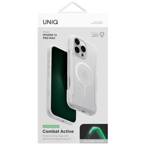 Uniq Combat Active Custodia Di Ricarica Magnetica Per Iphone 16 Pro Max, Bianca - Foto 2