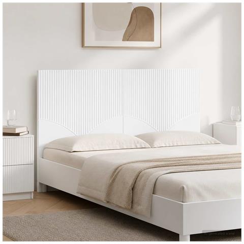 Testiera da Muro HOORN Bianco Lucido Legno ingegnerizzato - Foto 2