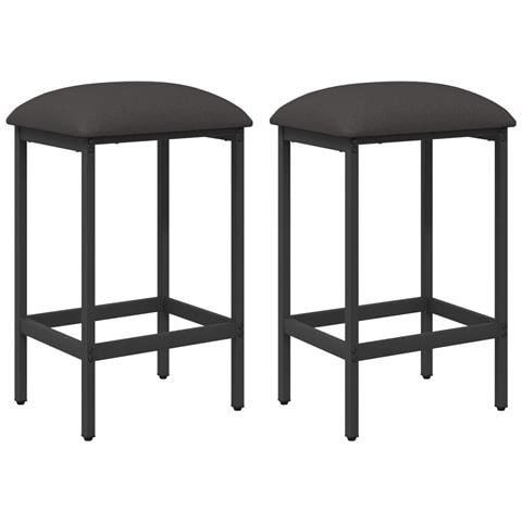 Sgabello da bar 2 pz Grigio Scuro 40 x 32 x 64 cm - Foto 1