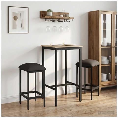 Sgabello da bar 2 pz Grigio Scuro 40 x 32 x 64 cm - Foto 2