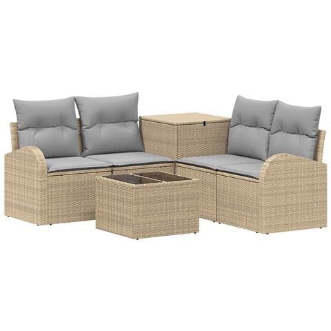 Set di divani 6 pz Beige e Grigio Chiaro - Foto 1