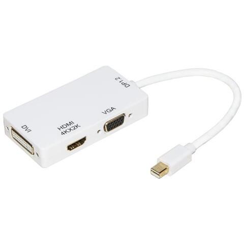 ADATTATORE MINI DISPLAYPORT MASCHIO 1.2 A DVI+HDMI 4Kx2K+VGA FEMMINA - Foto 1