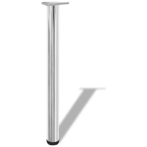 Set 4 Gambe Cromate Tavolo Regolabili Con Staffe Triangolari 710 Mm - Foto 4