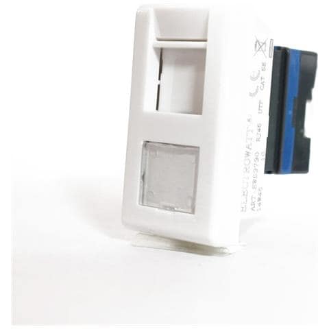 5 Connettori Rj 45 Ethernet Utp 5e Electrowatt Bianco Compatibile Btcino Matix - Foto 1