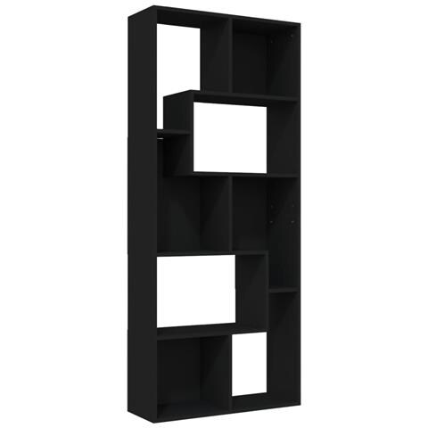 Libreria Nera 67x24x161 cm in Legno Multistrato - Foto 1