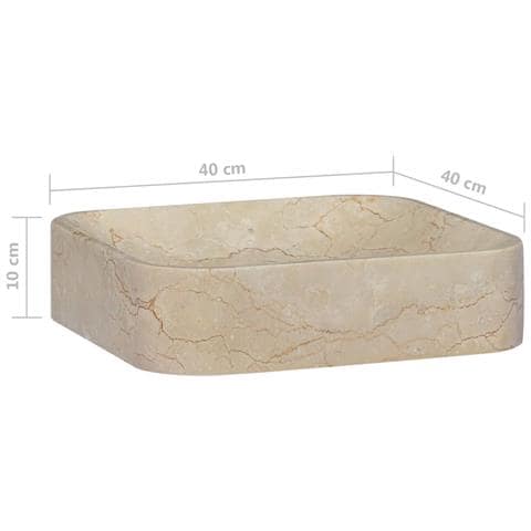 Lavandino Crema 40x40x10 cm in Marmo - Foto 6