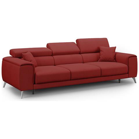 Fusion Divano 3 Sedute In Tessuto Smacchiabile T05 Rosso - Foto 2