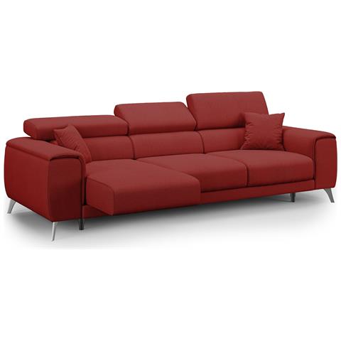Fusion Divano 3 Sedute In Tessuto Smacchiabile T05 Rosso - Foto 1