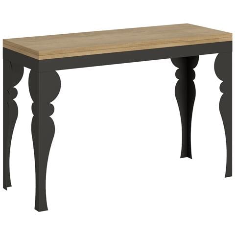 Tavolo Apribile 120x45/90 Cm Paxon Double Telaio Antracite - Quercia Natura - Foto 4