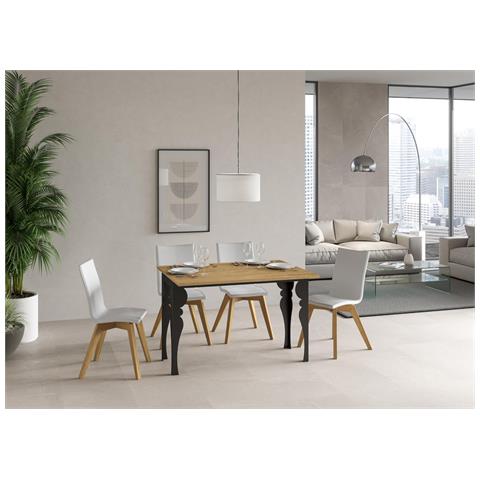 Tavolo Apribile 120x45/90 Cm Paxon Double Telaio Antracite - Quercia Natura - Foto 2