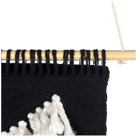 Decorazione Da Parete In Tessuto Pakpattan Rettangolare Cotone Nero - Foto 6