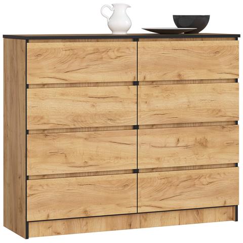 Cassettiera K120, 8 cassetti, 120x40x99 cm, Colore Quercia Craft - Foto 1