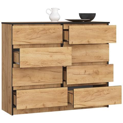 Cassettiera K120, 8 cassetti, 120x40x99 cm, Colore Quercia Craft - Foto 2