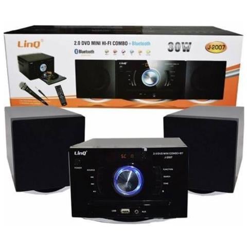 Trade Shop - Stereo Lettore Dvd Cd Mini Hi-fi Combo + Bluetooth 30w Microfono 2.0 Casse J-2007 - Foto 1