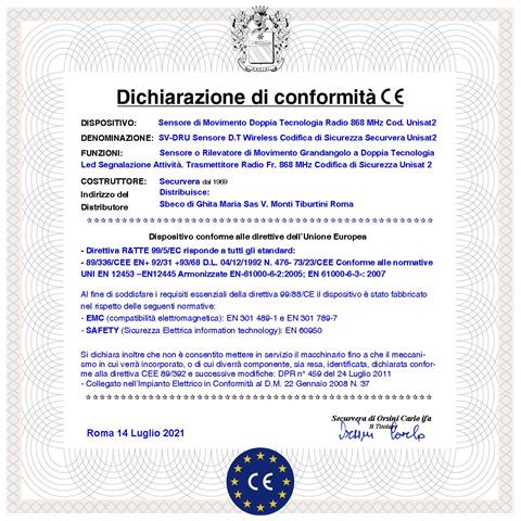 Doppia Tecnologia Sensore Movimento Radio 5 Pezzi Frequenza 868 Mhz Bidirezionale Codifica Unisat Infrarosso Grandango - Foto 5
