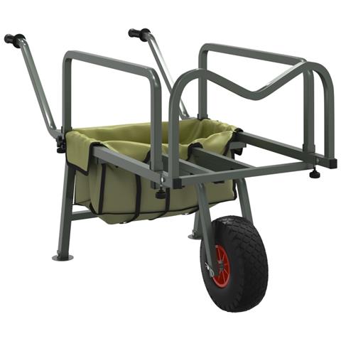 Carrello Da Pesca Verde Con Ruota Acciaio Verniciato A Polvere - Foto 2
