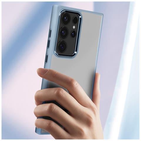 Cover Per Samsung S24 Ultra Retro Rigido Bordo Flessibile Design Fumé - Foto 5