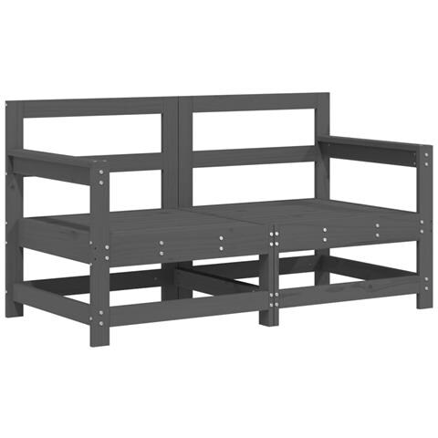 Set Salotto Da Giardino 6 Pz Grigio In Legno Massello Di Pino - Foto 2