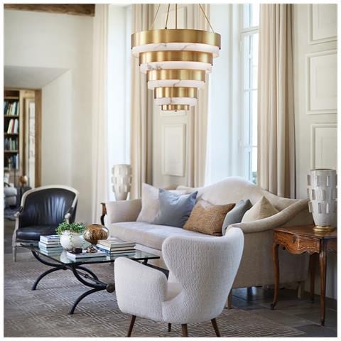 Lampadario Contemporaneo Echelon Acciaio Ottone Antico 8 Luci E14 - Foto 2