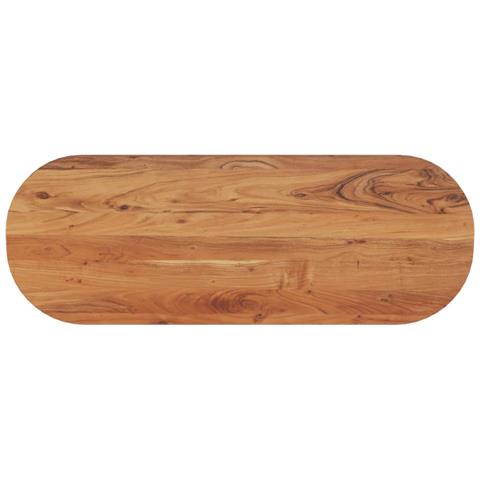 Piano Tavolo 140x50x2,5 Cm Ovale In Legno Massello Di Acacia - Foto 1