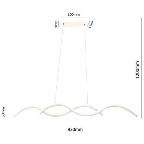 Lampadario Led A Sospensione 25 Watt Luce Calda 3000k Lampada Twist A43bc - Foto 4