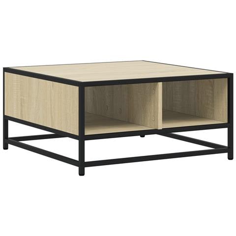 Tavolino Salotto Sonoma 60,5x60,5x30 Cm In Truciolato E Metallo - Foto 1