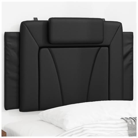 Cuscino Testiera Nero 80 Cm In Similpelle - Foto 1
