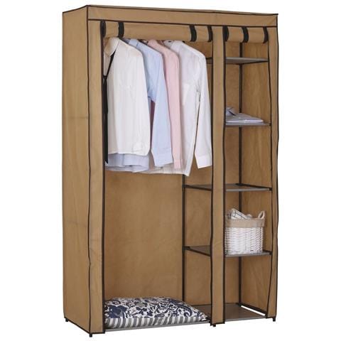 Armadio Guardaroba In Tessuto Con Ripiani Basic - Foto 1