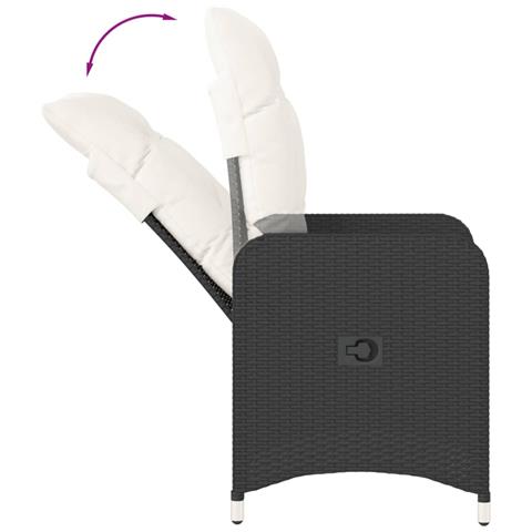 Sedie da Giardino Reclinabili 2 pz con Tavolo in Polyrattan - Foto 10