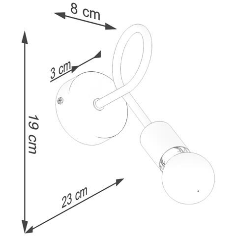Sollux Lighting Lampada Da Parete Levar Nero Sl.1454 - Industriale Lampade Da Parete Nero 19x23x8 Cm - Foto 2