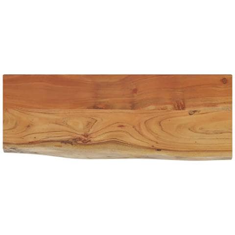 Mensola A Muro 80x30x3,8cm Rettangolare Legno Acacia Bordi Vivi - Foto 2