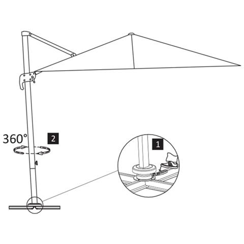 Lusso Casadino -  Ombrellone A Sbalzo Con Palo In Alluminio 400x300 Cm Verde - Foto 8