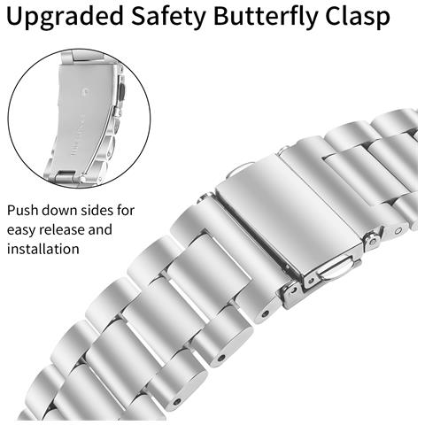 Cinturino Per Orologio In Acciaio Inossidabile Per Galaxy Watch4/5/6 - Argento - Foto 2