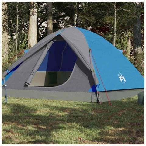 Tenda da Campeggio a Cupola per 3 Persone Blu Impermeabile - Foto 1